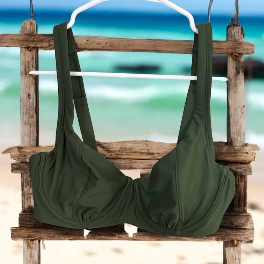 Kona Sol Olive Bikini Top with Underwire Support